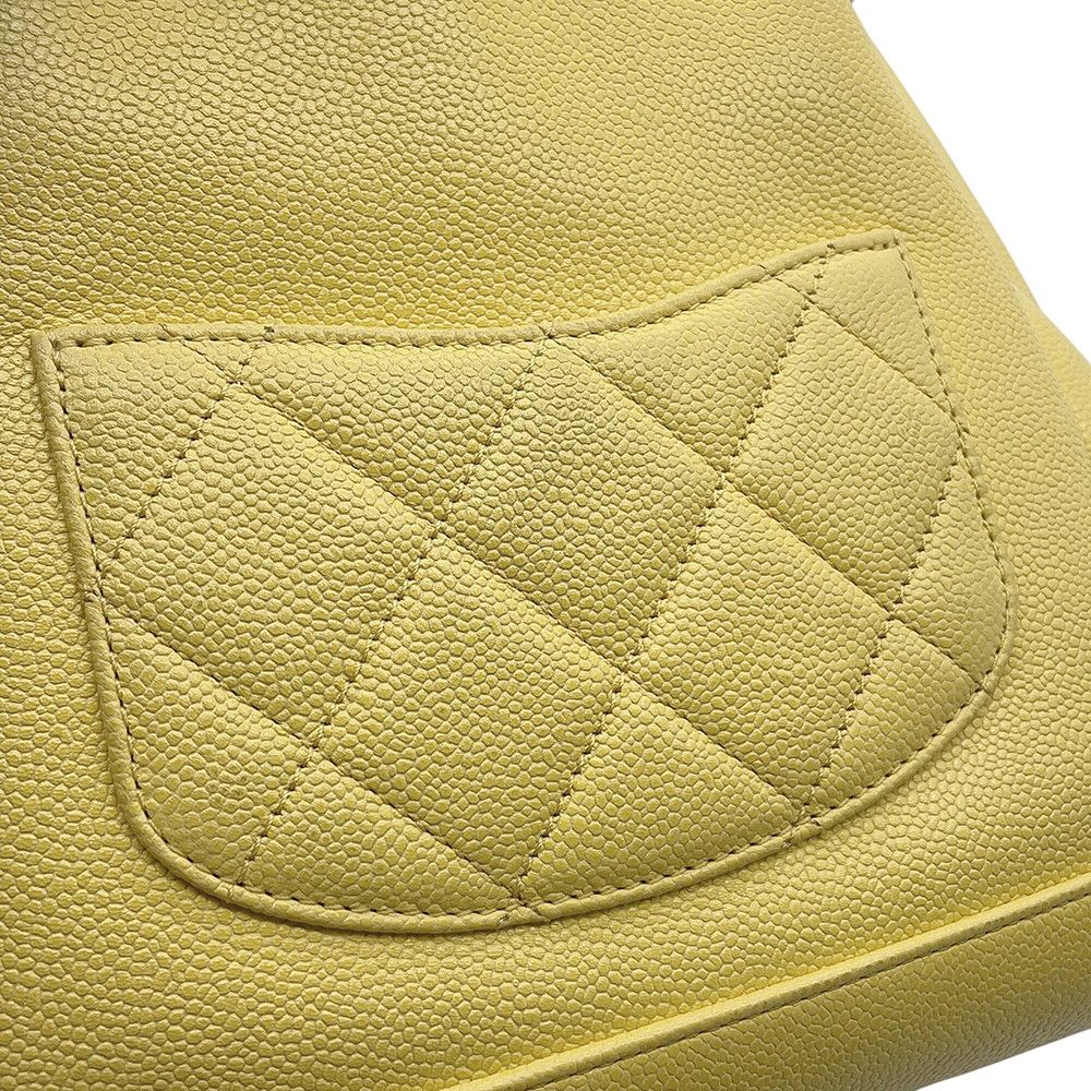 Chanel Chain Shoulder Bag Quilted CC Logo Caviar Leather — view 8