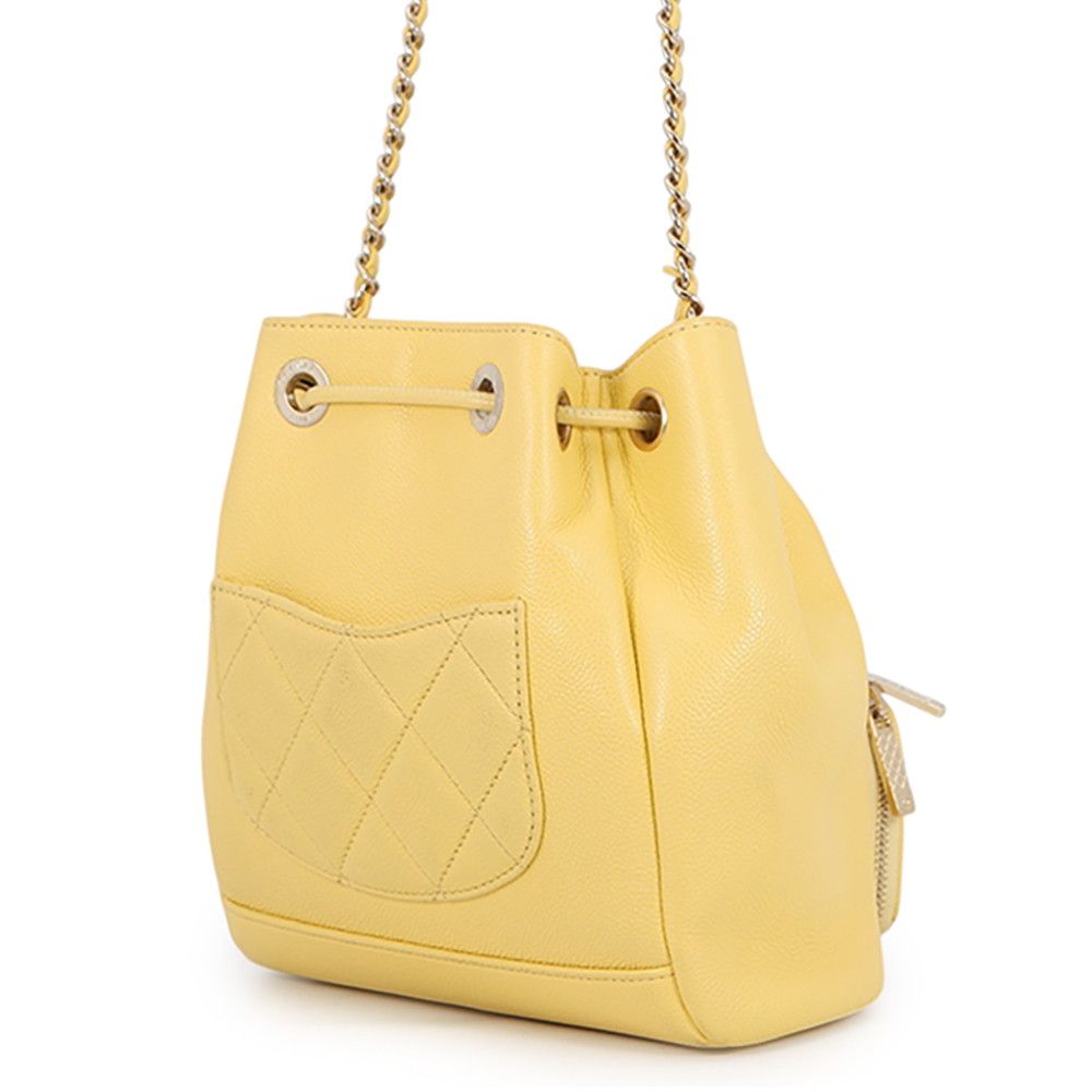 Chanel Chain Shoulder Bag Quilted CC Logo Caviar Leather — view 2