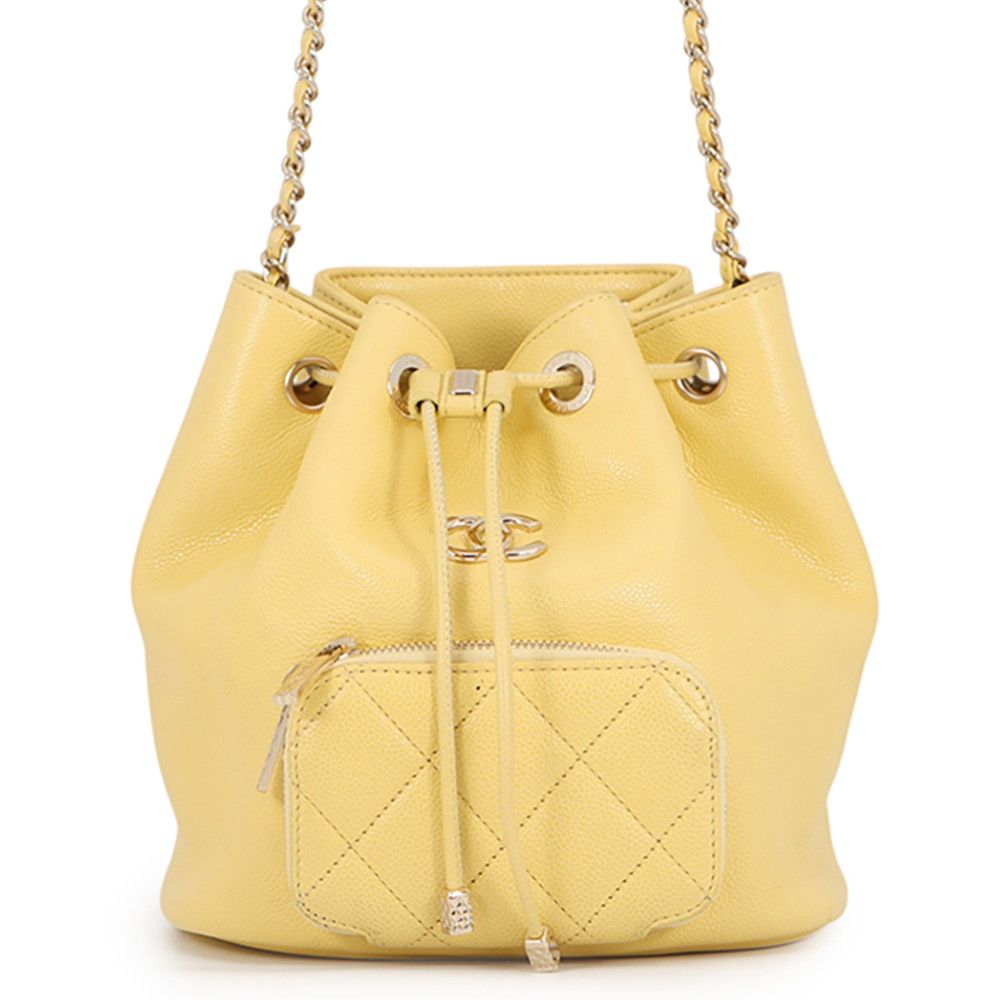 Chanel Chain Shoulder Bag Quilted CC Logo Caviar Leather