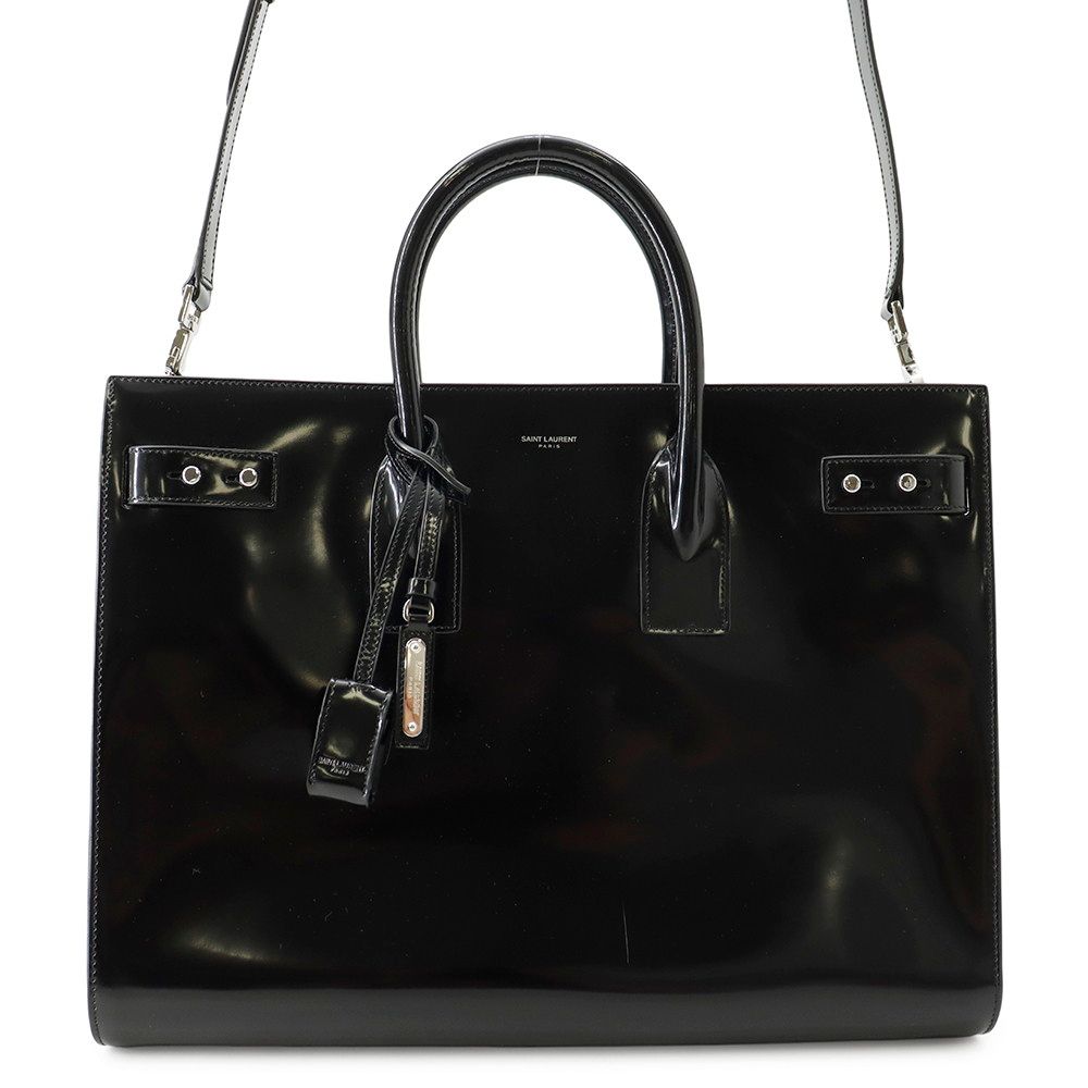 Saint Laurent Paris Business Bag Sac de Jour Large Patent Leather 2-Way