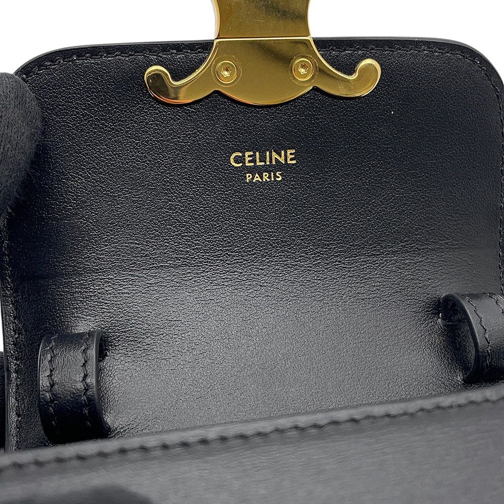Celine Shoulder Bag Mini Claude Triomphe Black — view 9