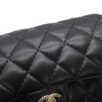 Chanel Charm CC Logo Quilted Mini Bag Lambskin Mini Pouch Case Black — view 7