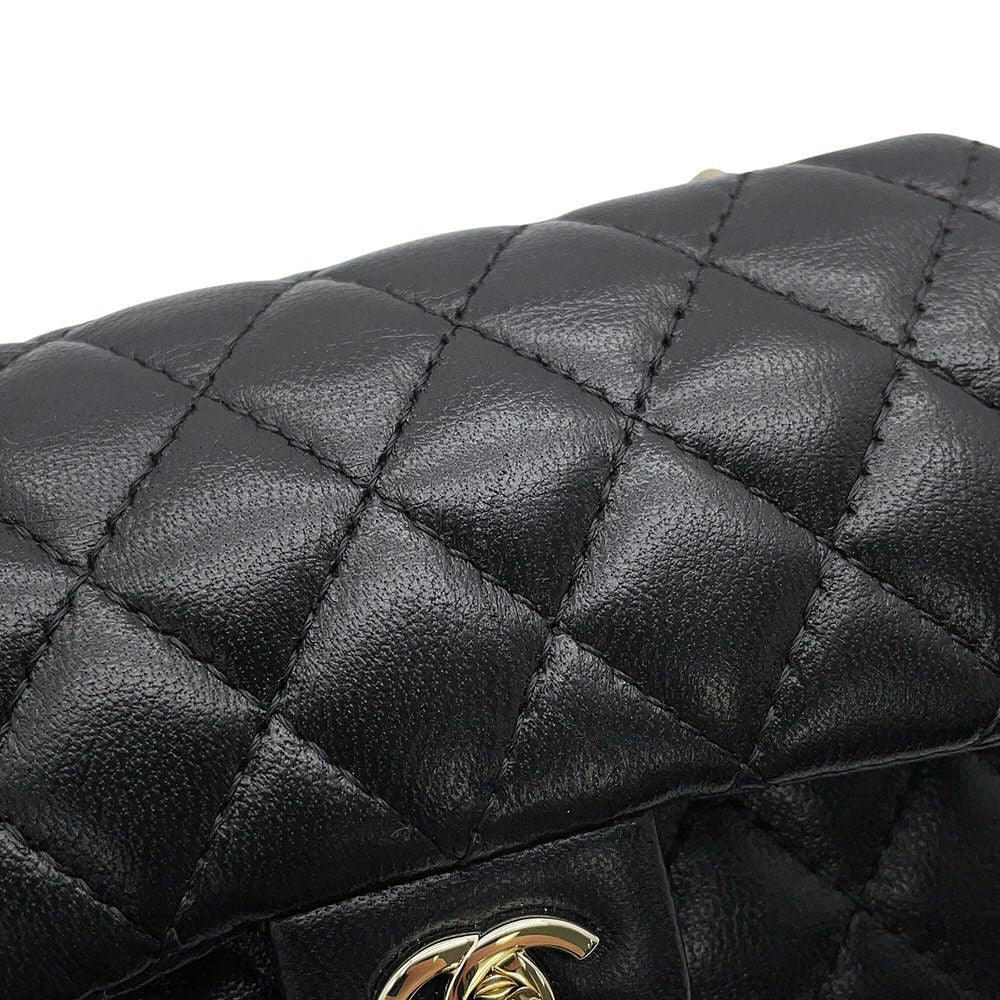 Chanel Charm CC Logo Quilted Mini Bag Lambskin Mini Pouch Case Black — view 7