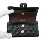 Chanel Charm CC Logo Quilted Mini Bag Lambskin Mini Pouch Case Black — view 5