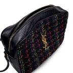 Saint Laurent Paris Shoulder Bag Tweed with Tassel Black — view 6