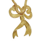Dior Rhinestone Ribbon Motif Necklace Gold — view 6