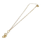 Dior Rhinestone D Logo Heart Double Strand Necklace Gold — view 3