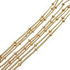 Dior Rhinestone D Logo Heart Double Strand Necklace Gold — view 8