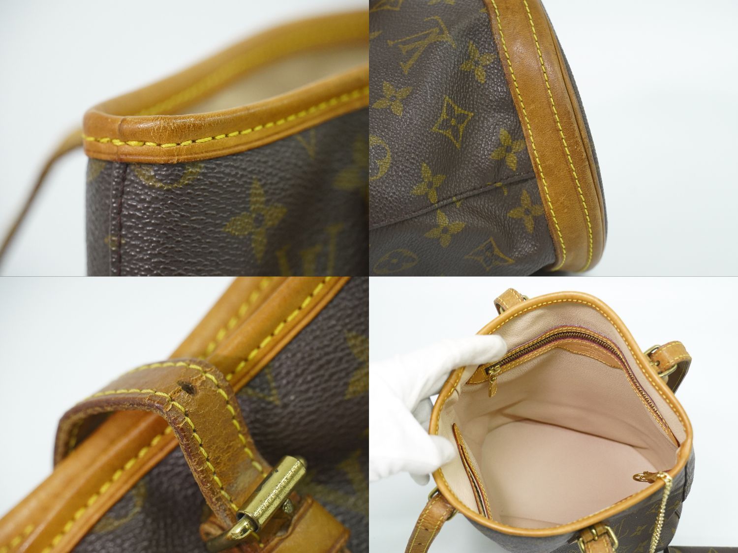 Louis Vuitton LV Bucket PM Monogram Shoulder Bag Tote Brown — view 8