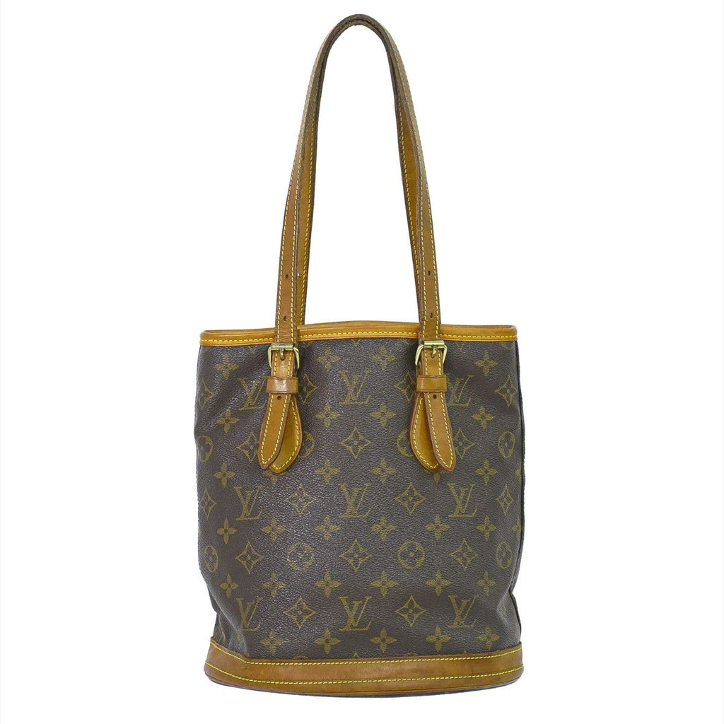 Louis Vuitton LV Bucket PM Monogram Shoulder Bag Tote Brown