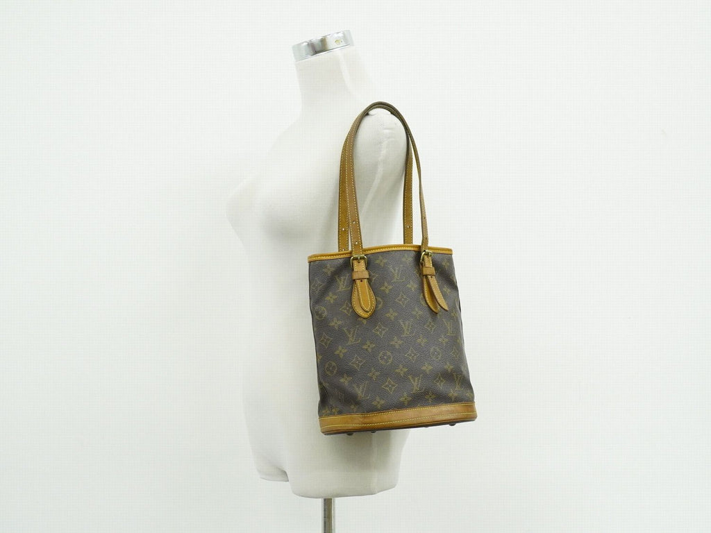 Louis Vuitton LV Bucket PM Monogram Shoulder Bag Tote Brown — view 6