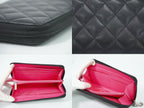 Chanel CC Logo Cambon Line Zip Around Wallet Calfskin Leather Black — view 7