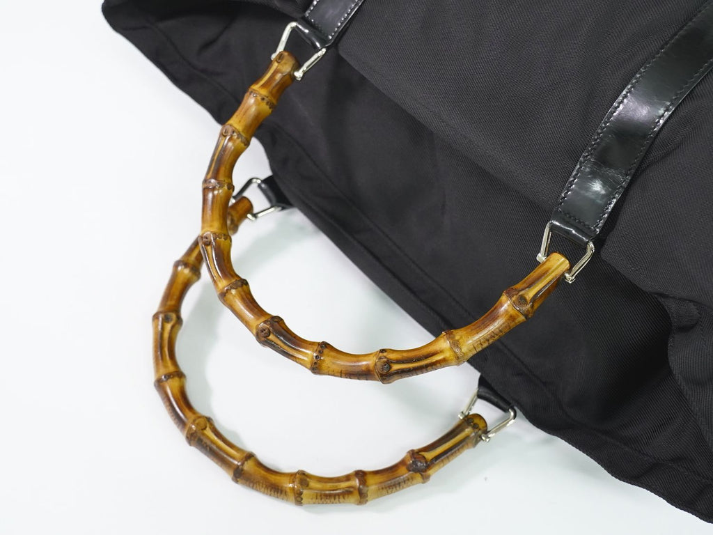 Gucci Bamboo Tote Canvas Black — view 4