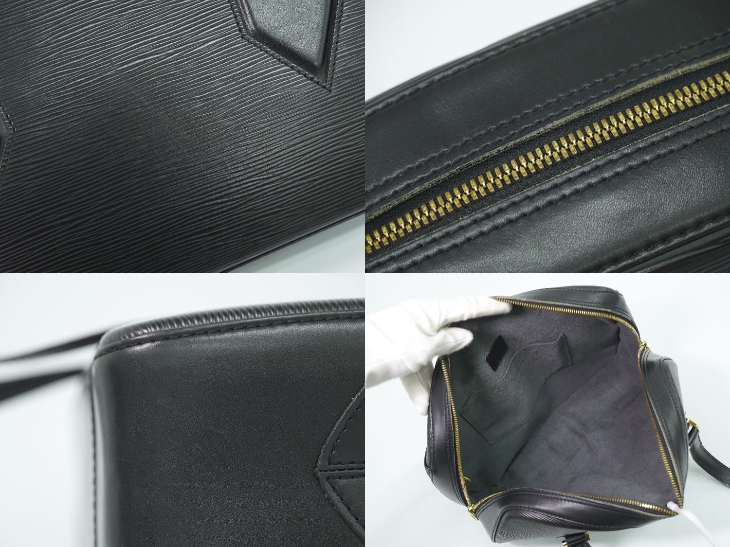 Louis Vuitton LV Voltaire Epi Leather Shoulder Bag Noir Black — view 8