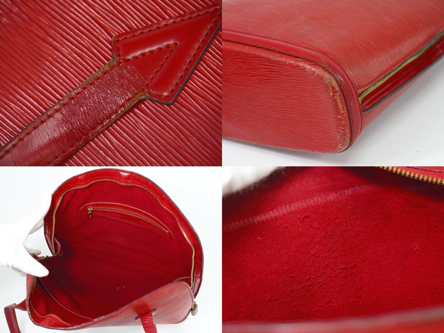 Louis Vuitton LV Lussac Epi Leather Shoulder Bag Tote Castilian — view 8