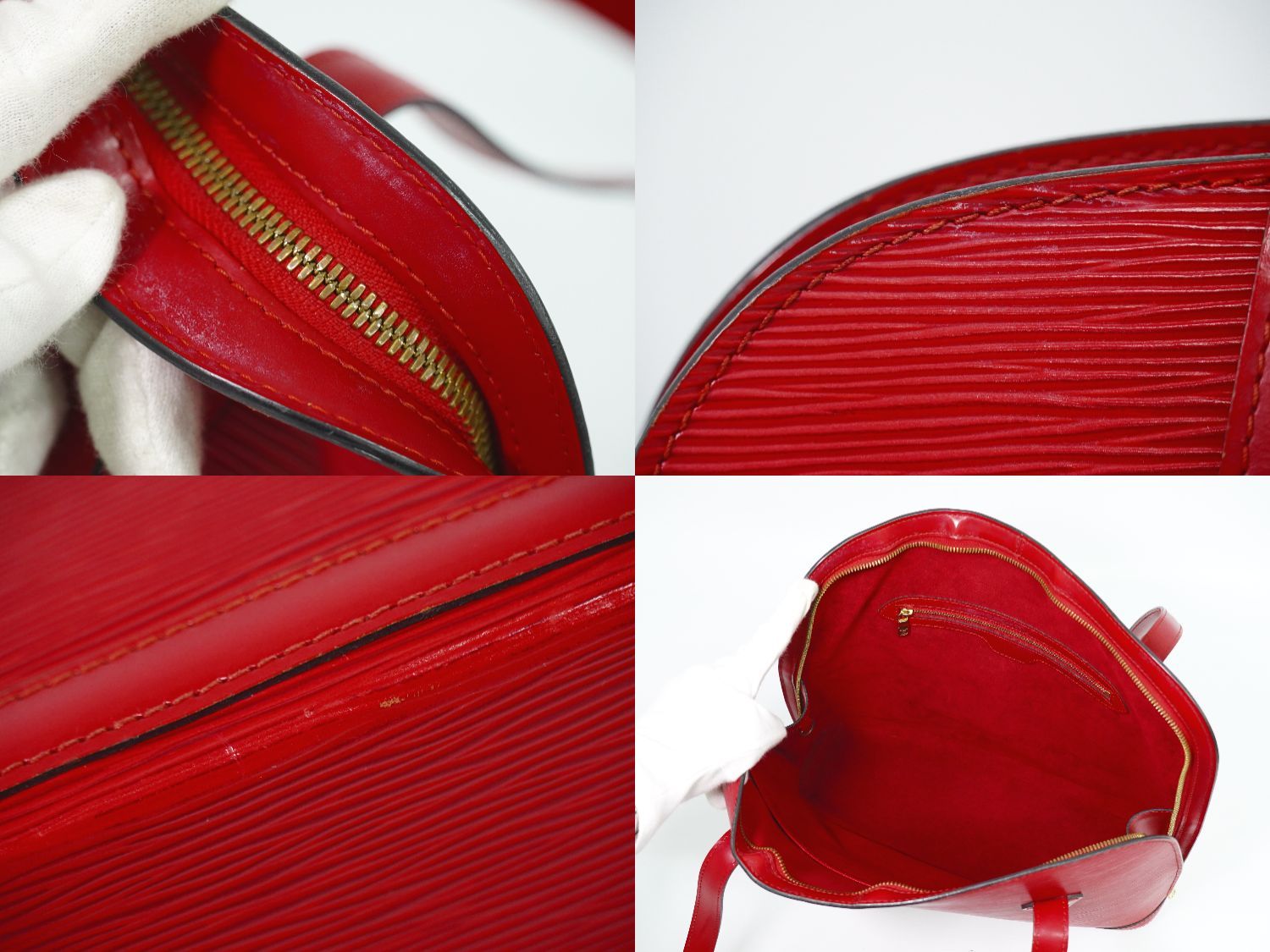 Louis Vuitton LV Lussac Epi Leather Shoulder Bag Tote Castilian — view 8