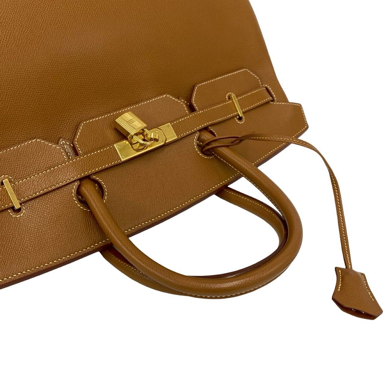 Hermes Birkin 40 Courchevel Boston Bag Tote Gold — view 4