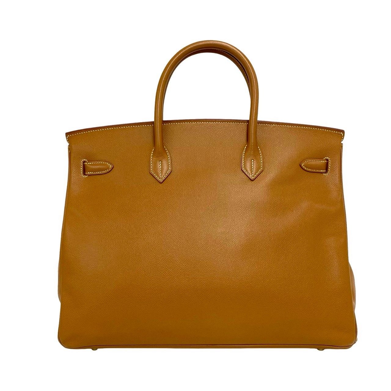 Hermes Birkin 40 Courchevel Boston Bag Tote Gold — view 3