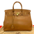 Hermes Birkin 40 Courchevel Boston Bag Tote Gold