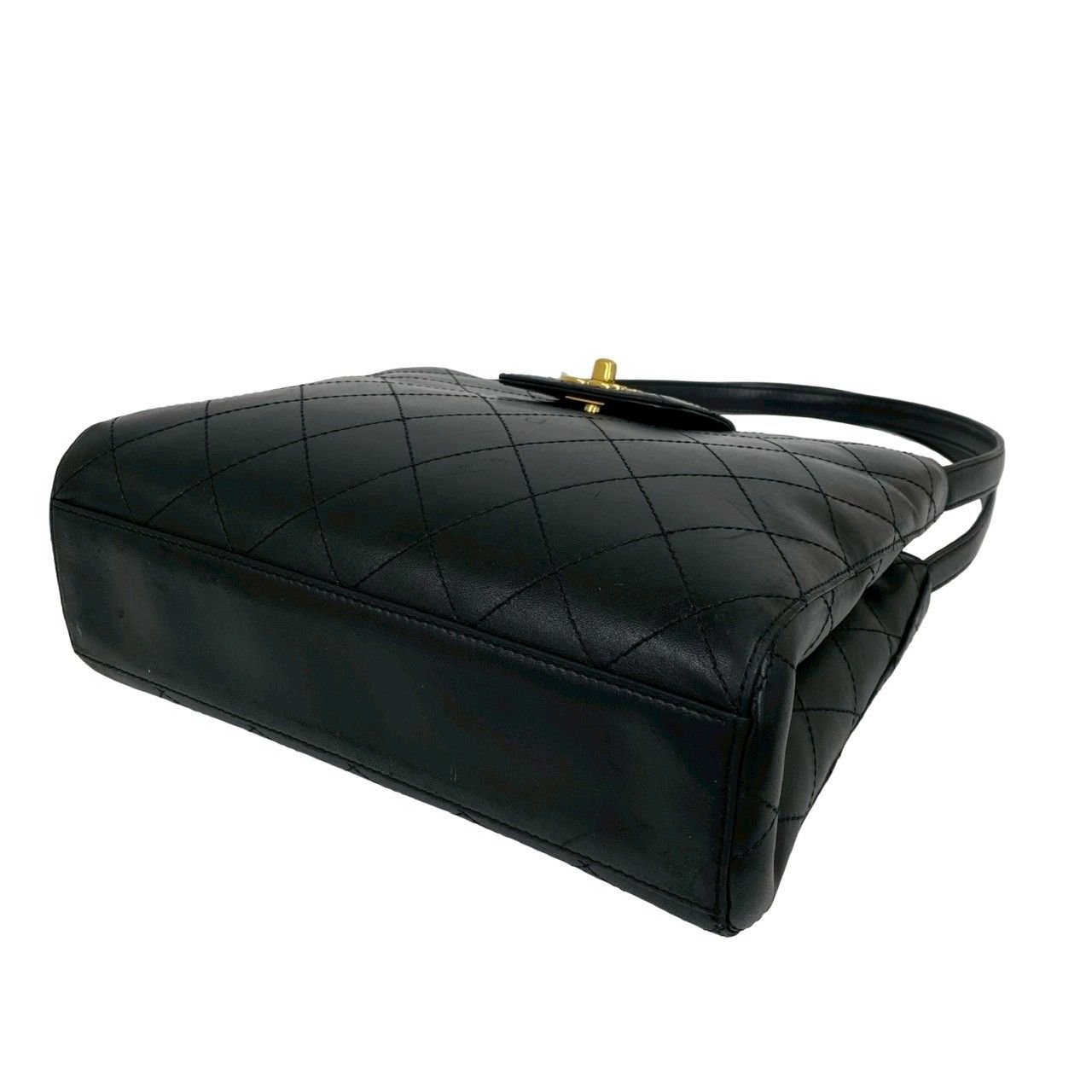 Chanel Card No 5 Quilted CC Logo Leather Shoulder Bag Black — view 8