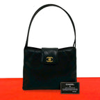 Chanel Card No 5 Quilted CC Logo Leather Shoulder Bag Black