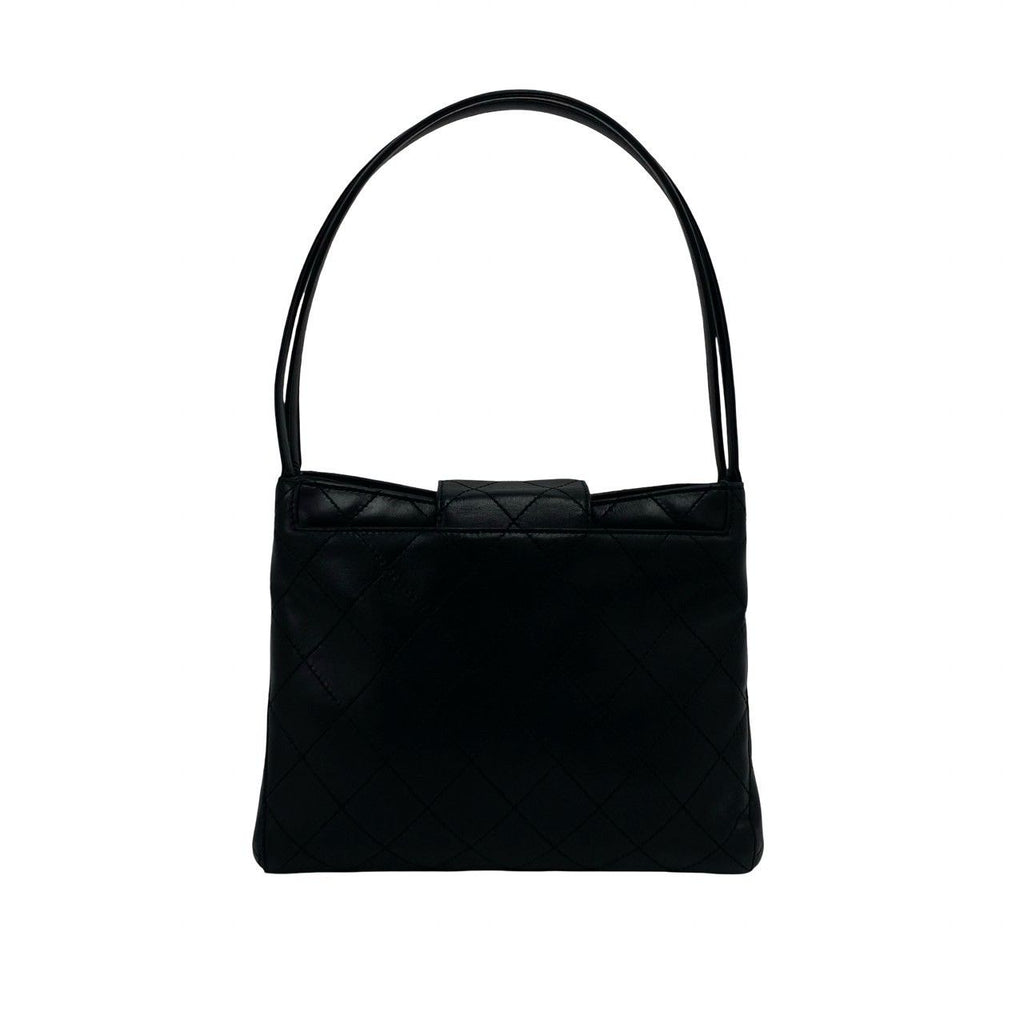 Chanel Card No 5 Quilted CC Logo Leather Shoulder Bag Black — view 3
