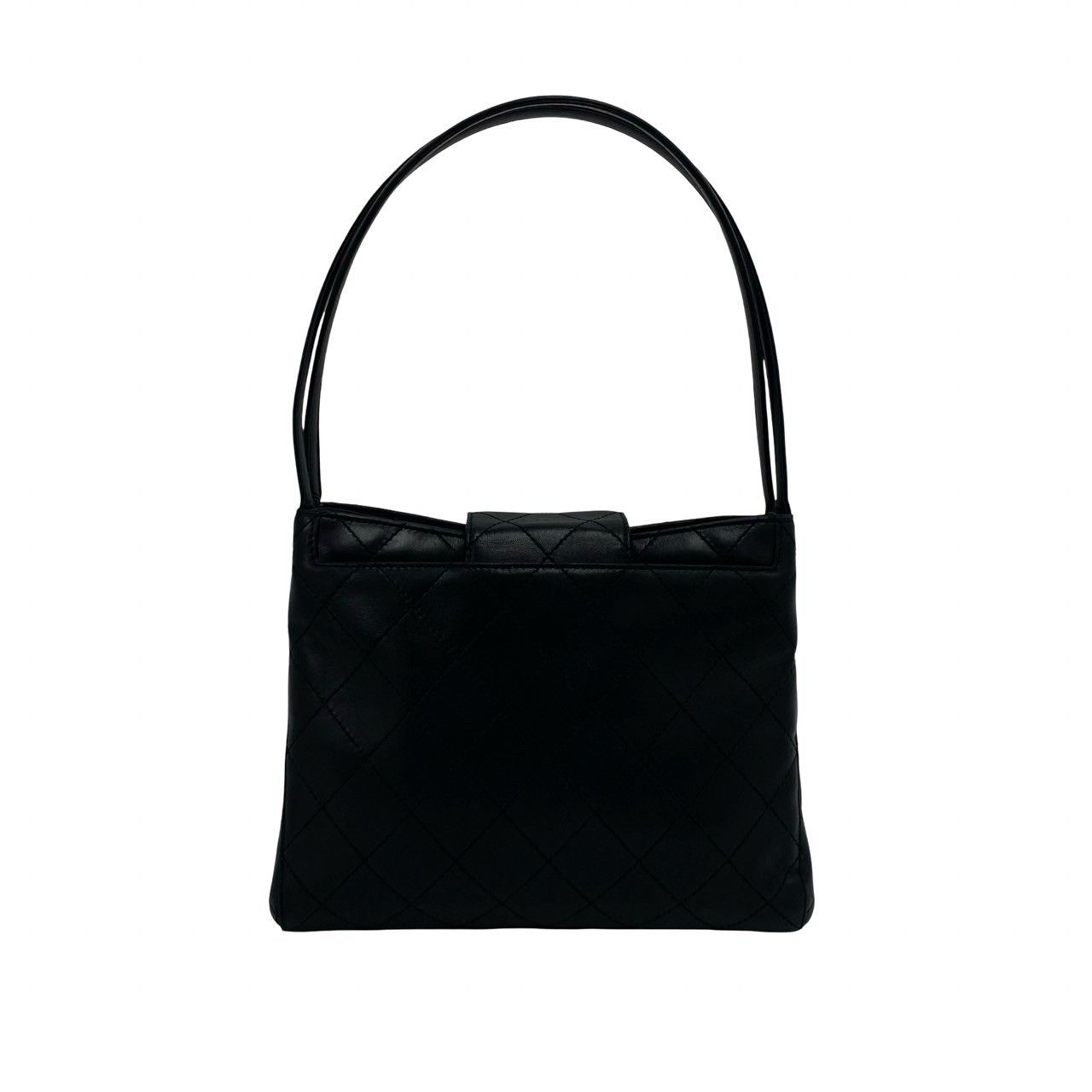 Chanel Card No 5 Quilted CC Logo Leather Shoulder Bag Black — view 3