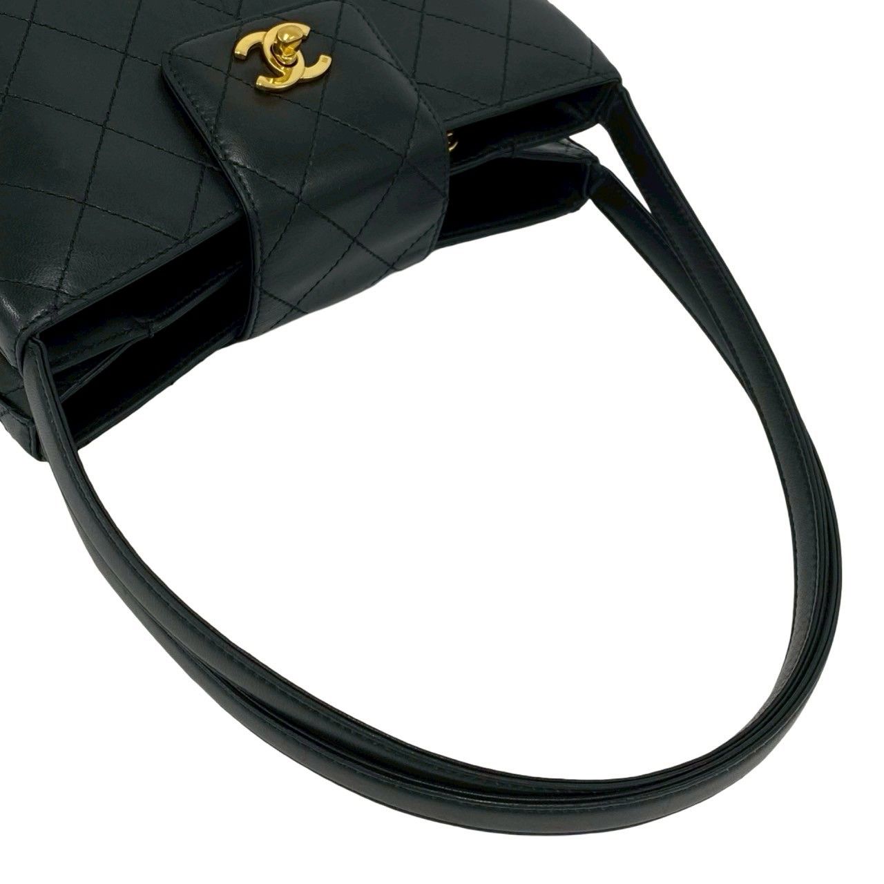 Chanel Card No 5 Quilted CC Logo Leather Shoulder Bag Black — view 4