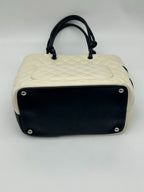 Chanel Cambon Line Tote CC Logo Soft Calf White Black — view 7