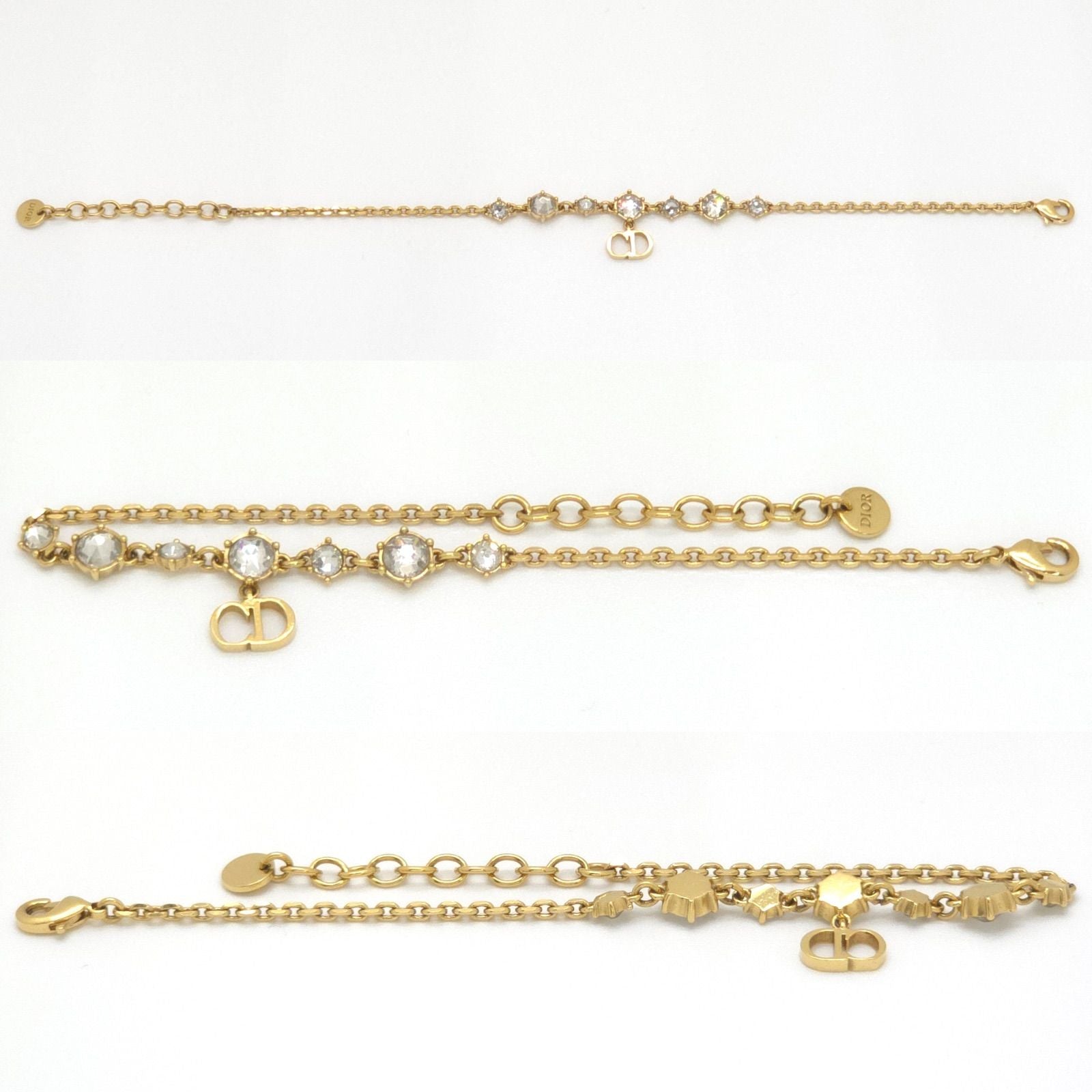 Dior Clair D Lune Bracelet 15.6 19 cm Crystal CD Signature Gold — view 3