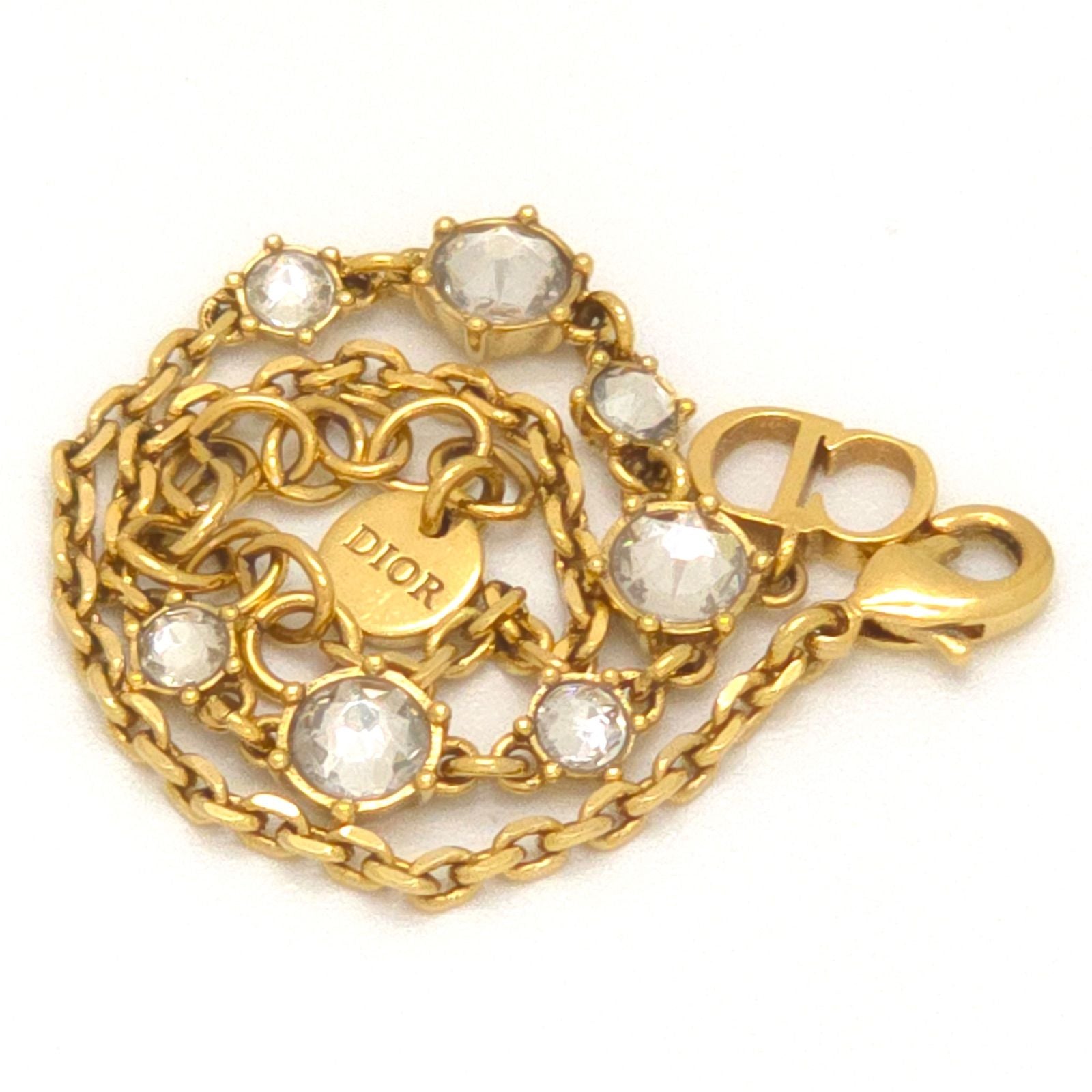 Dior Clair D Lune Bracelet 15.6 19 cm Crystal CD Signature Gold — view 5