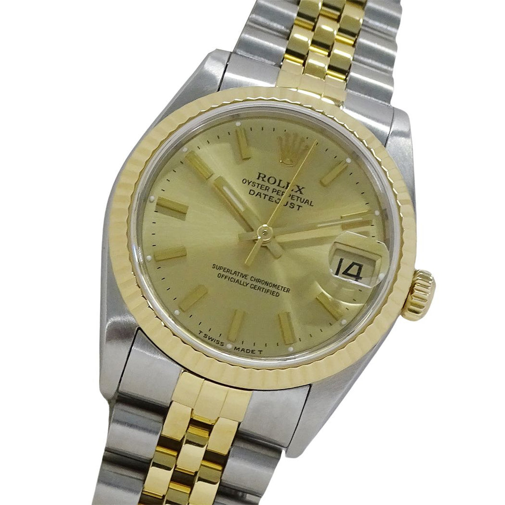 Rolex Datejust Number Watch Boys Automatic Winding at Stainless Steel Gold YG