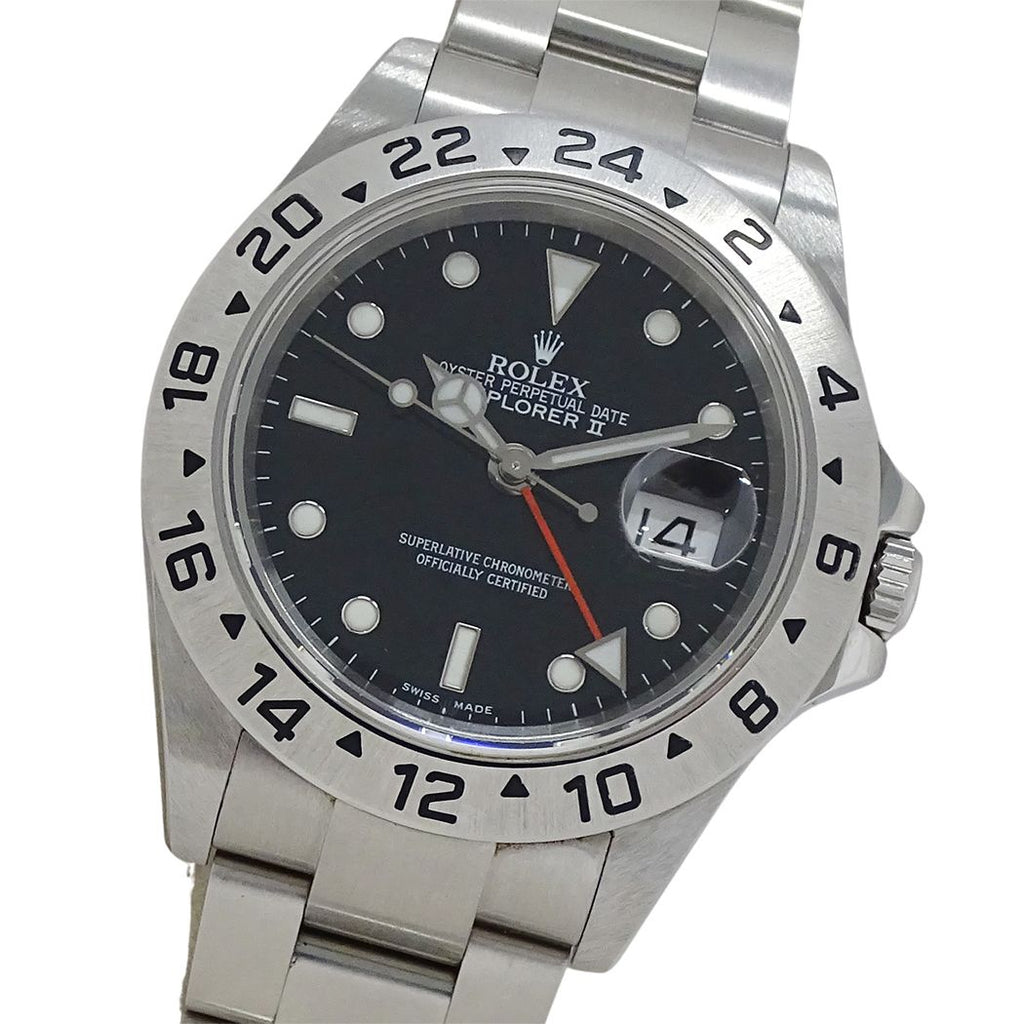 Rolex Explorer II Watch Date Automatic Winding at Stainless Steel Silver Black