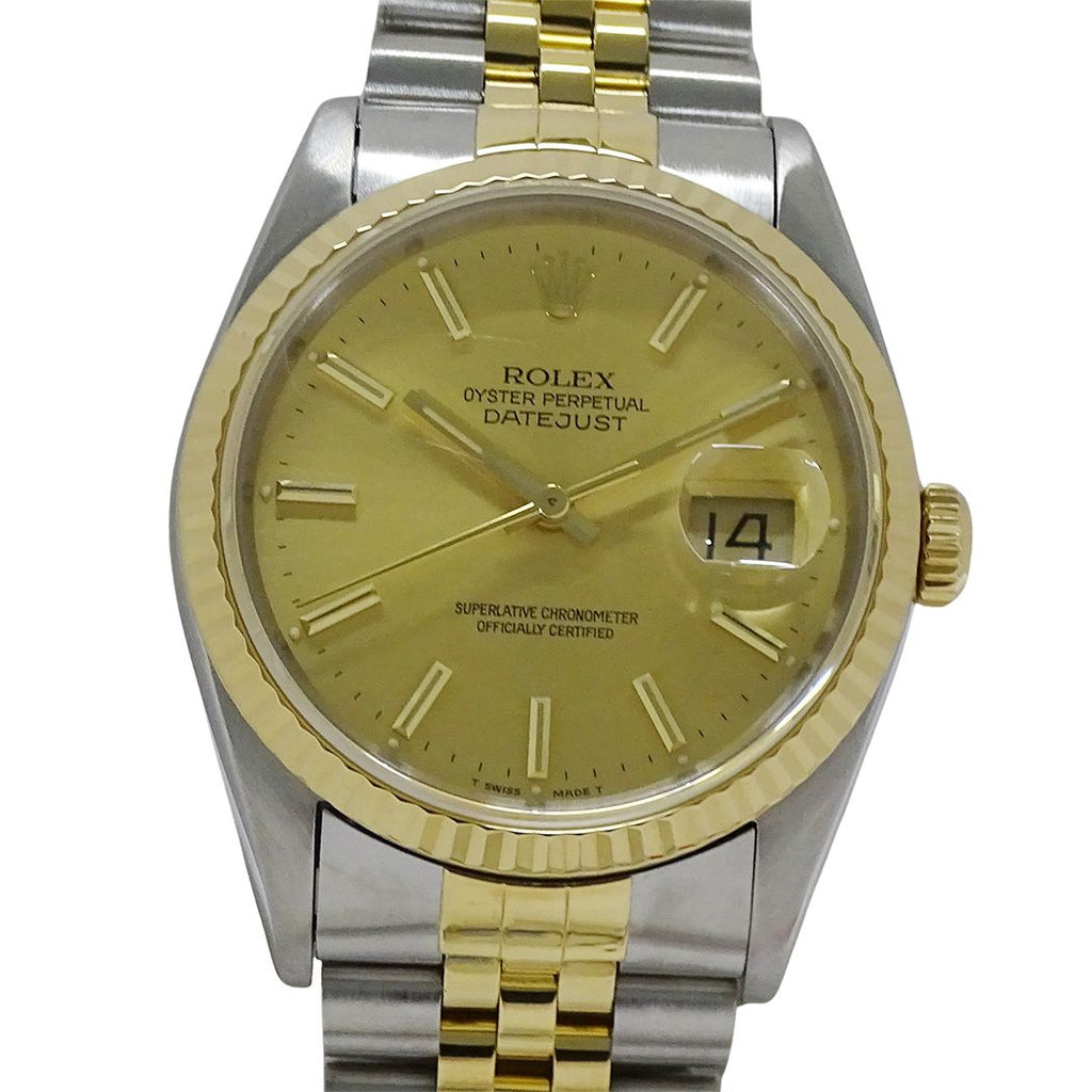 Rolex Datejust Number Watch Automatic Winding at Stainless Steel Gold YG — view 2
