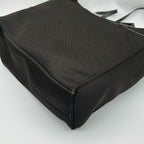 Prada Tote Shoulder Mesh Patent Leather Dark Brown — view 8