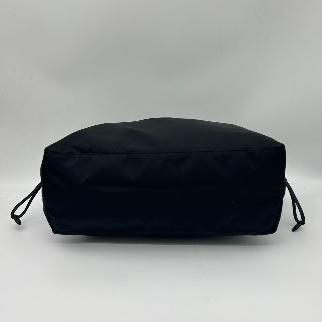 Prada Tote Shoulder Bag Nylon Leather Nero Black Silver — view 4