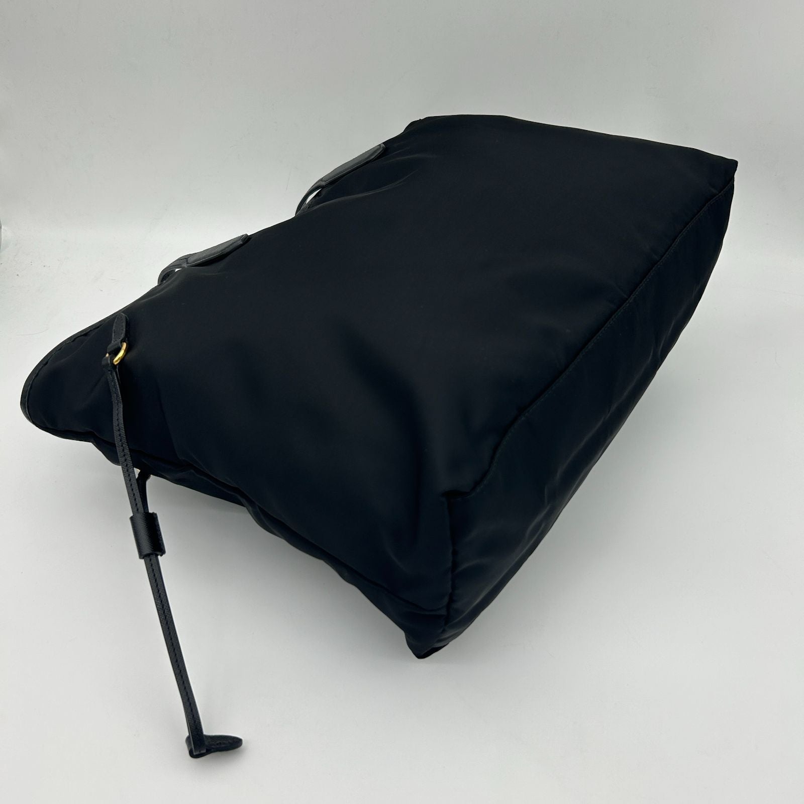 Prada Tote Shoulder Bag Nylon Leather Nero Black Silver — view 5