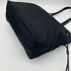 Prada Tote Shoulder Bag Nylon Leather Nero Black Silver — view 8