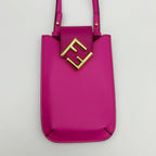 Fendi FF Diamond Phone Pouch Shoulder Bag Pink — view 2