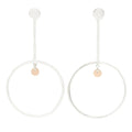 Hermes Earrings Escribus Hoop 925 Sterling Silver 18k Pink Gold