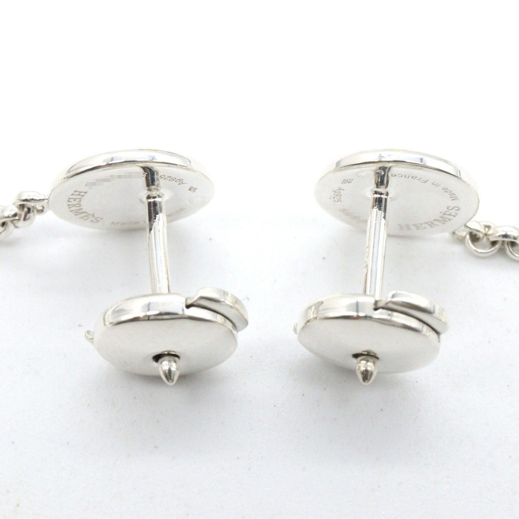 Hermes Earrings Escribus Hoop 925 Sterling Silver 18k Pink Gold — view 2