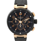 Louis Vuitton Watch Tambour Chrono Black Stainless Steel