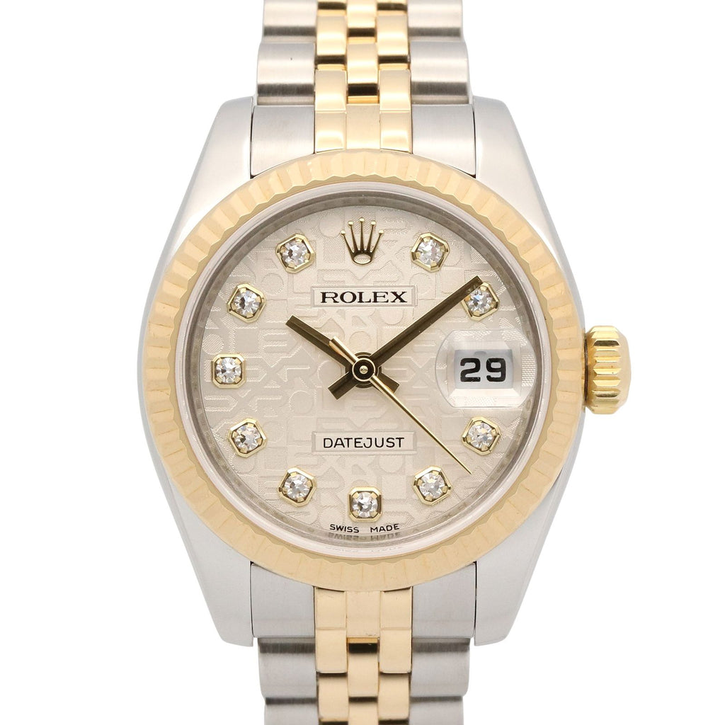 Rolex Datejust Diamond Number Sil Con NP 18k Stainless Steel