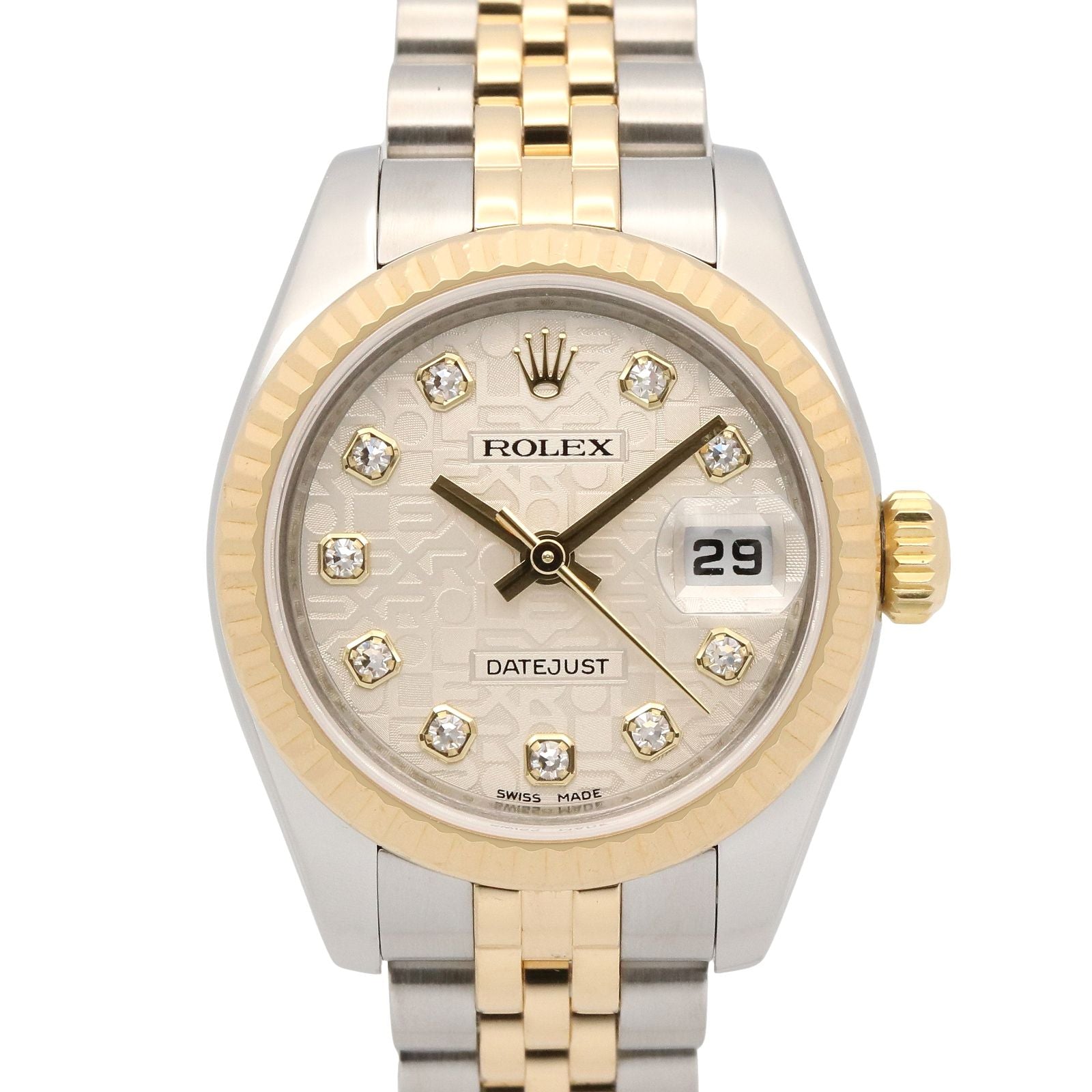 Rolex Datejust Diamond Number Sil Con NP 18k Stainless Steel