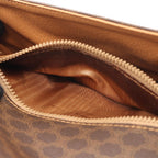 Celine Shoulder Bag Macadam Brown Dark Canvas Leather — view 5