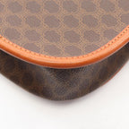Celine Shoulder Bag Macadam Brown Dark Canvas Leather — view 8