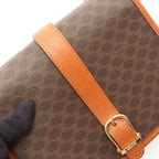 Celine Shoulder Bag Macadam Brown Dark Canvas Leather — view 7