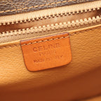 Celine Shoulder Bag Macadam Brown Dark Canvas Leather — view 4