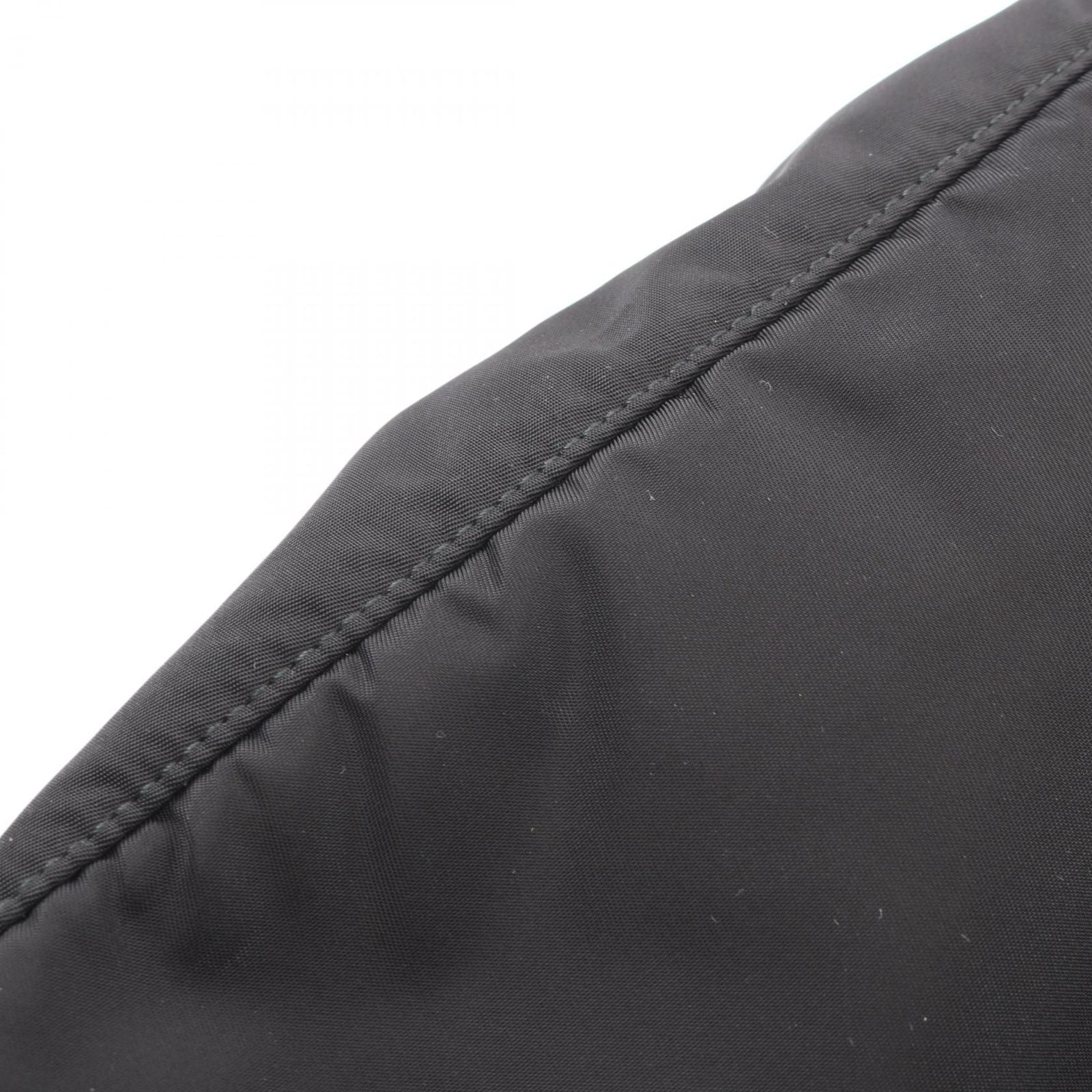 Prada Shoulder Bag Vela Black Nylon Saffiano Leather Triangle Logo — view 7