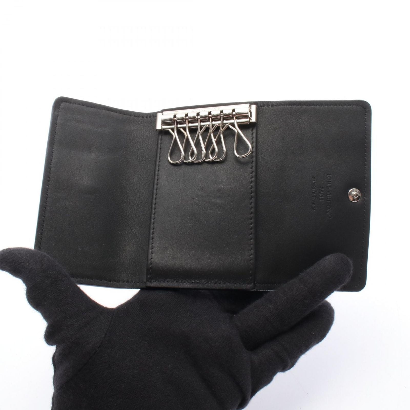 Louis Vuitton Key Case Multicles 6 Noir Leather Key Holder — view 3
